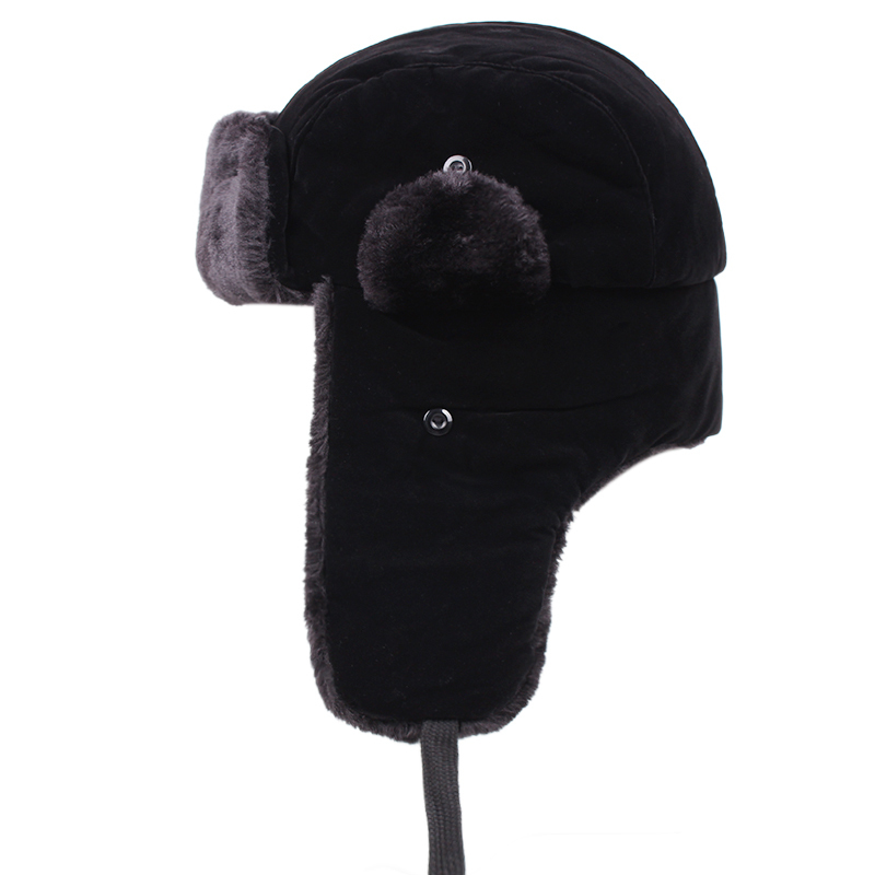 Czapki puchyskull radziecka odznaka wojskowa Rosyjska Ushanka Bomber Hat Pilot Faux Rabbit Winter with futre Earmuffs Snow Cycling Ski 22113420499