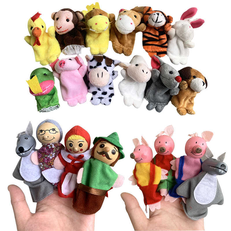 Детский мини -ручный мультфильм животных плюшевые кукол кукол кукол Театр фаршированные игрушки для детей подарки