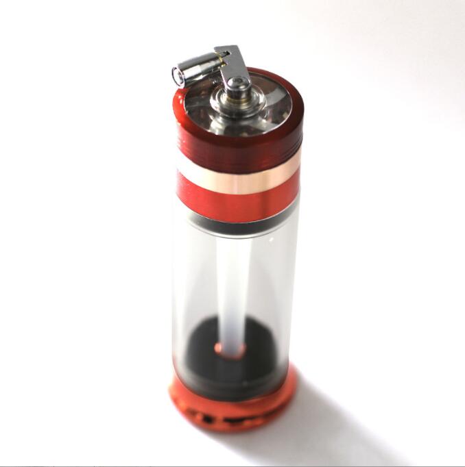 Neueste Flasche Griff Grinder Rauchen Werkzeug Zubehör mit Jar Stash Funktion Abrader Hand Tabak Kräuter Fall Lagerung Container Brecher