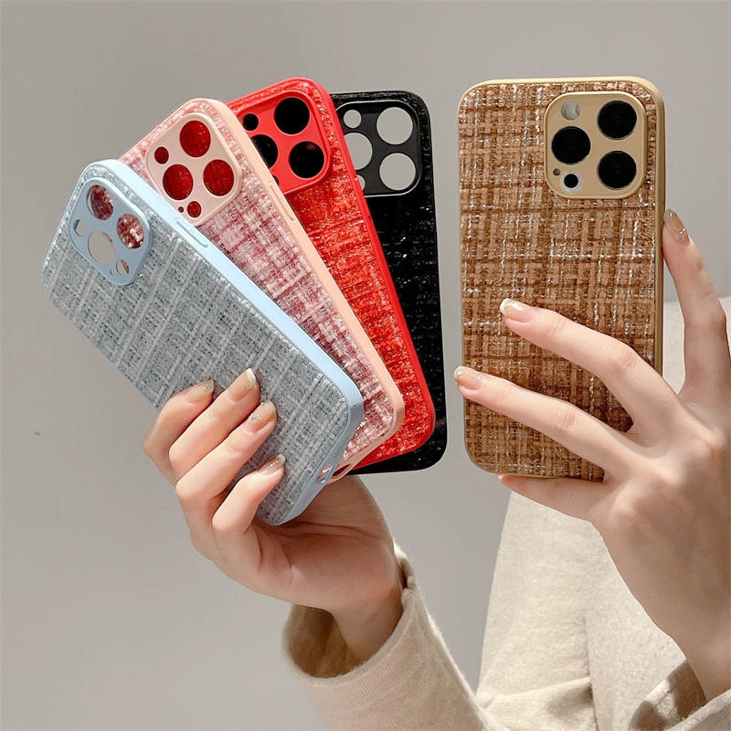 Weave INS Korean Fresh Style Soft Phone Cases Designers pour iPhone 14 Pro Max Plus iPhone14 13 12 11 TPU Antichoc Camera Lens Housse de protection