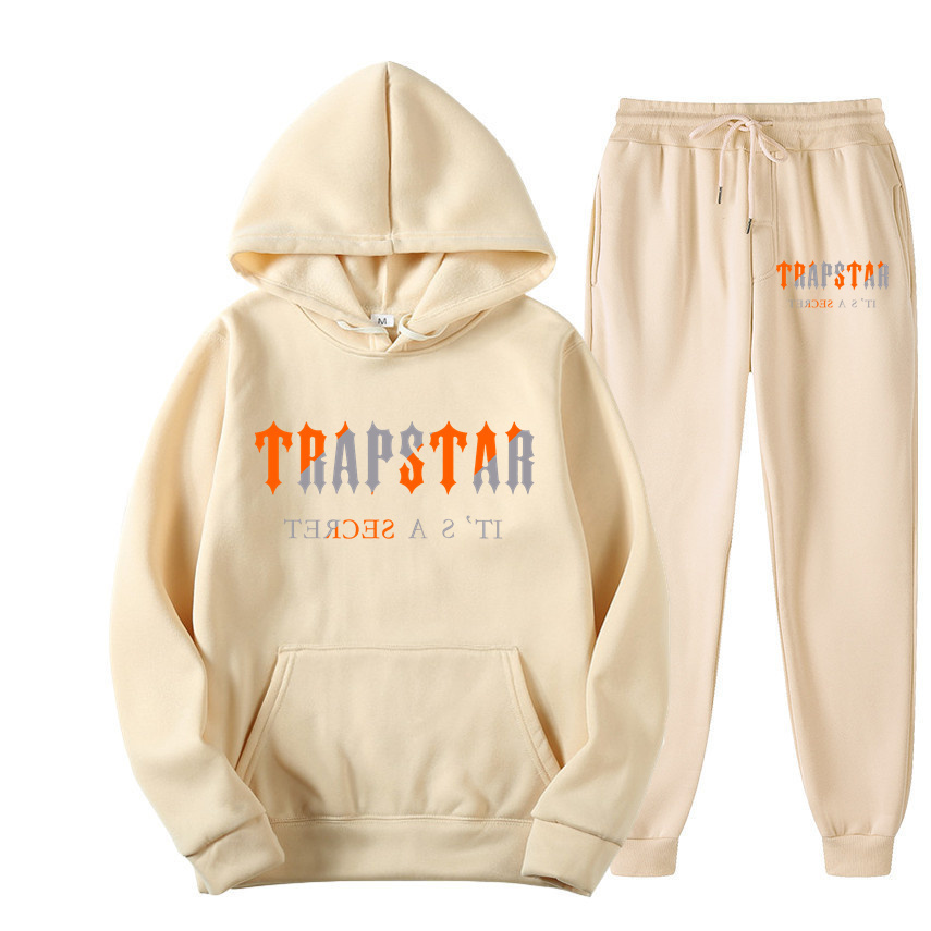 Träningsoveraller för män Märke Trapstar Träningsoverall 2 delar Set Unisex-huvtröjor Fleece Sweatshirt Byxor Kostym Huvtröja Sportkläder Joggingset 221105