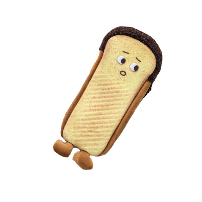 Bread pencil bag Cute cartoon toast Japanese funny creative student stationery gift for men and women