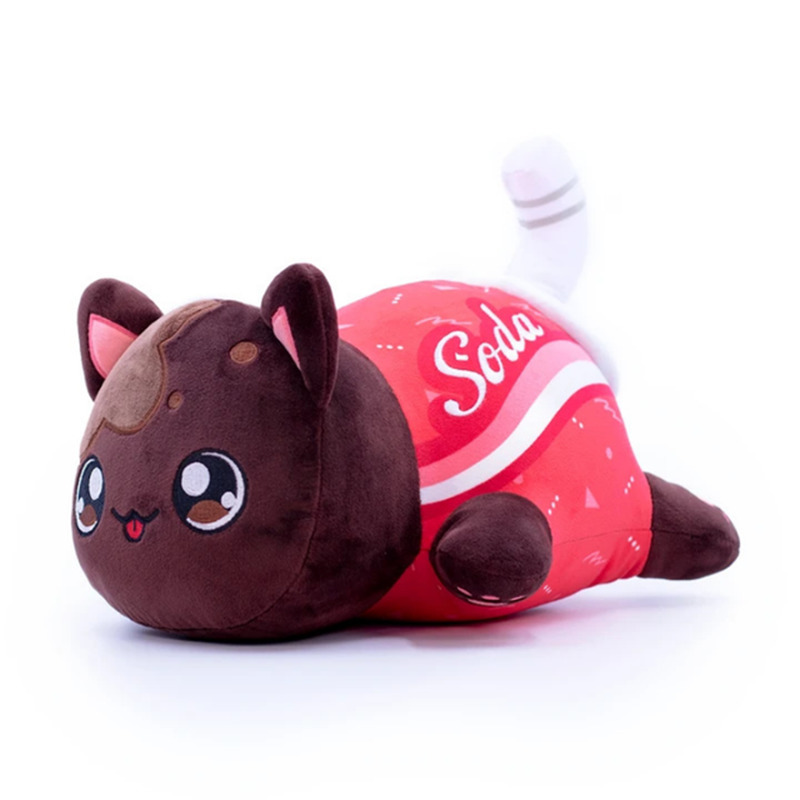 Плюшевые куклы Meows Aphmau Doll Coke Картофель фри Бургеры Хлеб Sandes Food Cat ie Sleeping Pillow Детские рождественские подарки 221107