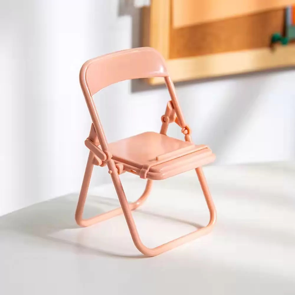 Cadeira fofa mini suporte de mesa para celular suporte preguiçoso lazy dobrável portátil criativo pequeno suporte backet presente atacado