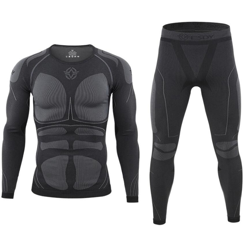 Roupa térmica masculina Esdy funcional masculino treinamento fitness fitness respirável long Johns térmico Autumn Winter Sets 221105