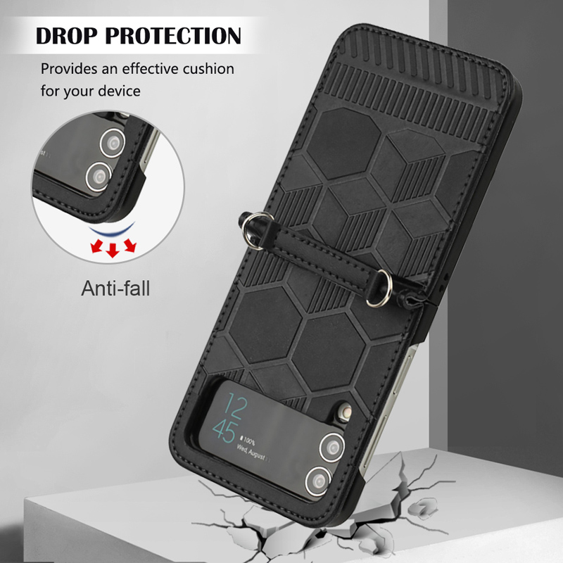 ZFlip 4 Football Folding Leather Cases For Samsung Galaxy Z Flip4 Z Flip3 5G Wallet Print Ball Grain Phone Pouch Cover