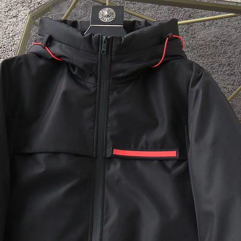 Designer-Herrenjacke, lange Jacke, Daunenparka, Trenchcoat, warm, Winter, dick, Reißverschluss, Kapuze, Herren, locker, übergroß, umgekehrtes Dreieck, 3XL