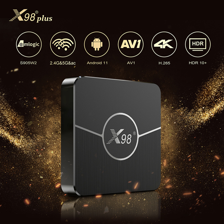 X98 Plus TV Box Android 11 Amlogic S905W2 4G 64GB Support H.265 AV1 Dual WiFi 5G HDR 10 Media Player 4K Set Top Box