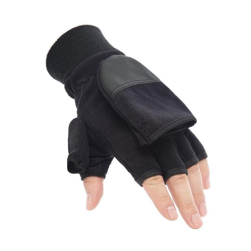 Cinq doigts gants e mode hiver chaud coupe-vent sans doigts cyclisme durable confortable noir flip mâle antidérapant 221105