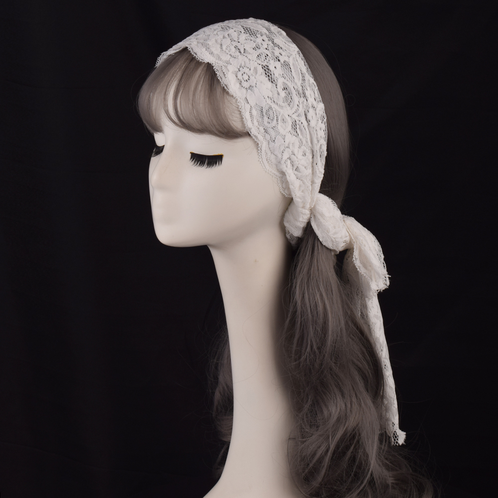 Craquins écharpe à la tête lolita vintage Écharpe brodée pour les femmes coiffeuses 221107