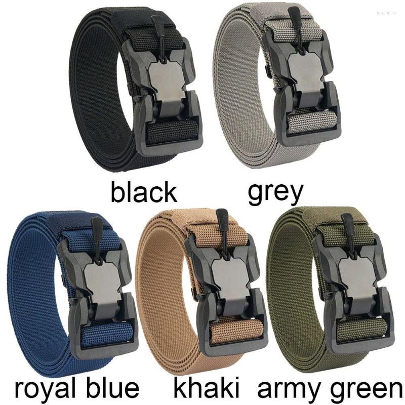 Bälten fungerar snabbfrisättning Hållbar jakt Taktisk remmagnetisk spänne midjeband Canvas Nylon Herr Military Belt260m