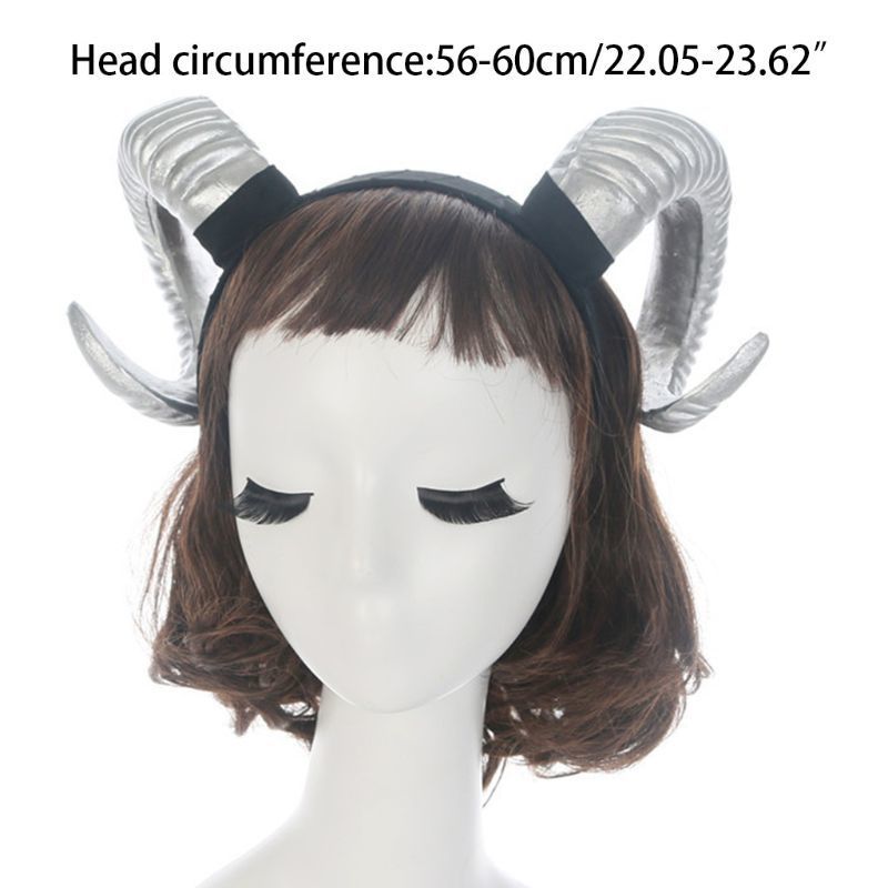 Headbands Gothic Halloween Women Girls Headband Sheep Horn Forest Animal Cosplay Costume Hair Hoop Demon Evil Plastic Party Po Props 221105