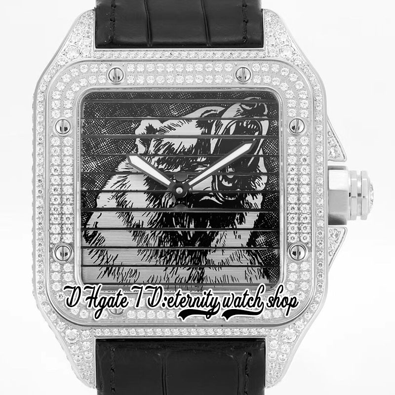 WWF WWF505014 A9611MC Automatische Mens Watch Staal Diamantkas Beer ontwerp Drie in één flip wijzerplaat Romeinse markers Lederen band 2022 Super Edition Eternity Watches