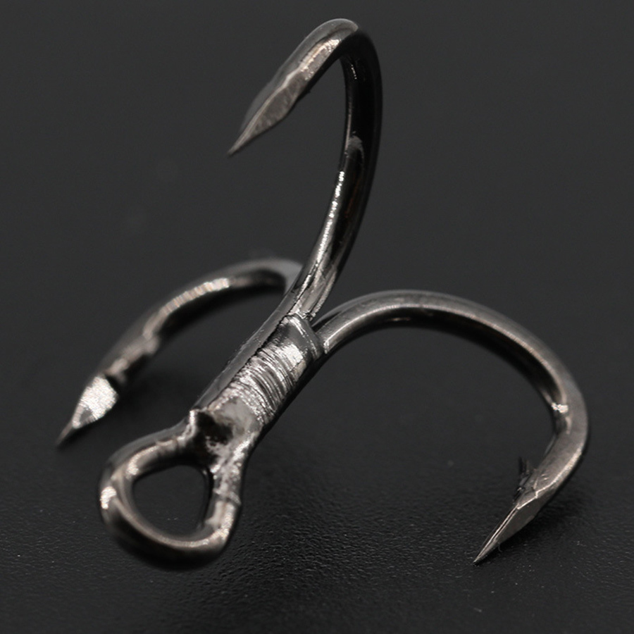 Fiskekrokar Treble Hook 6x Strong Carbon Steel Classic Round Bend Triple Fish Set For Big Game Bluefish Salmon Kingfish 221107