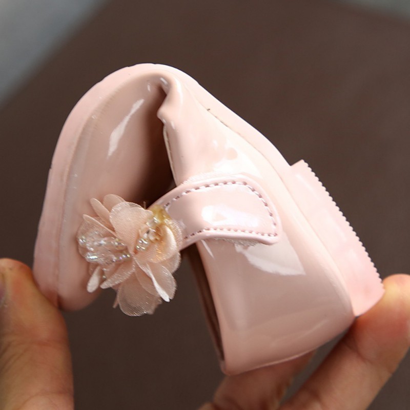 Baskets bébé filles chaussures de marche enfants en cuir PU grande fleur été princesse fête de mariage danse 221107