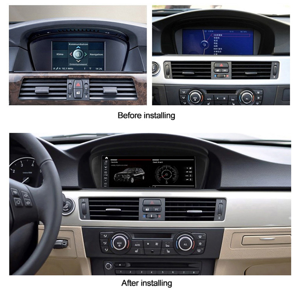 8,8 pouces Android 12 Lecteur DVD de voiture pour BMW Série 3/5 E60 E61 E62 E63 E64 E90 E91 E92 Qualcomm 8 Core Stéréo Multimédia GPS Navigation Bluetooth WIFI CarPlay Android Auto