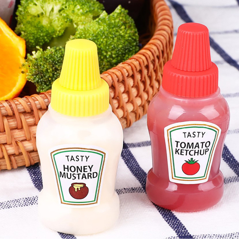 Mini Seasoning Sauce Bottle Salad Tools Portable Tomato Ketchup Bottles Salad Dressing Container for Bento Lunch Box Kitchen Jars