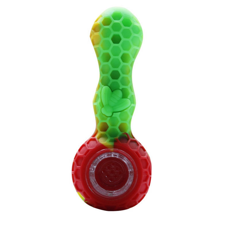 Latest Colorful Silicone Pipes Herb Tobacco Glass Porous Filter Bowl Portable Handpipes Innovative Design Smoking Cigarette Holder Tube DHL