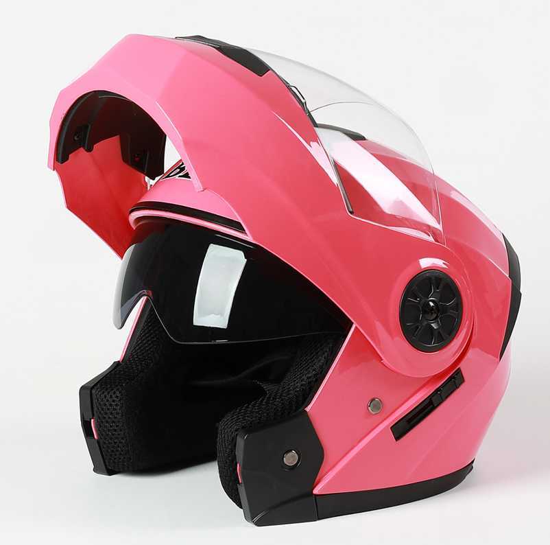 Helmy rowerowe 2021 Nowy przylot kropka Profesjonalna wyścigowa wyścig Flip Up Helmet Men Motocykl ABS Materiał Modułowe podwójne soczewki T221107
