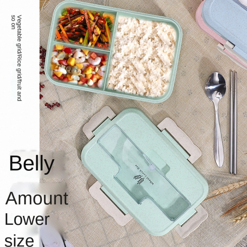 Boîte à déjeuner micro-ondes paille de blé vaisselle récipient de stockage des aliments enfants enfants école bureau Portable boîte à Bento sac à déjeuner GG02L228x