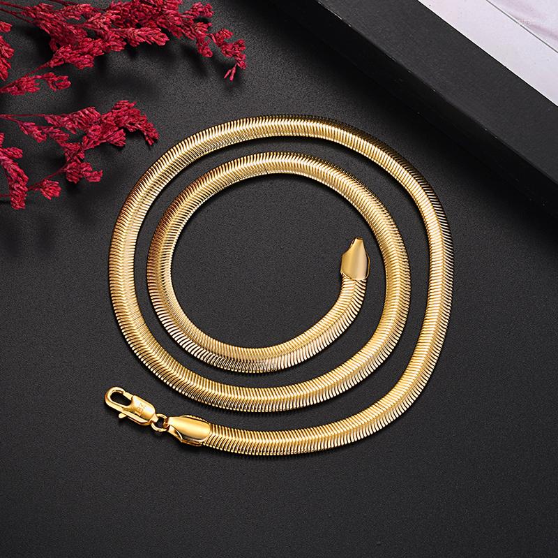 Kettingen 925 Sterling Verzilverd 18K Goud Vervaagt Niet Fijne 6MM Snake Bone Ketting Voor Mannen Vrouwen mode Bruiloft Accessoires Je2431