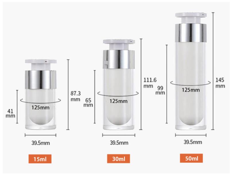 15ml 30ml 50ml Press Pump Acrylic Airless Bottles Skin Care Liquid Lotion Cream Plastic Cosmetic SN4741