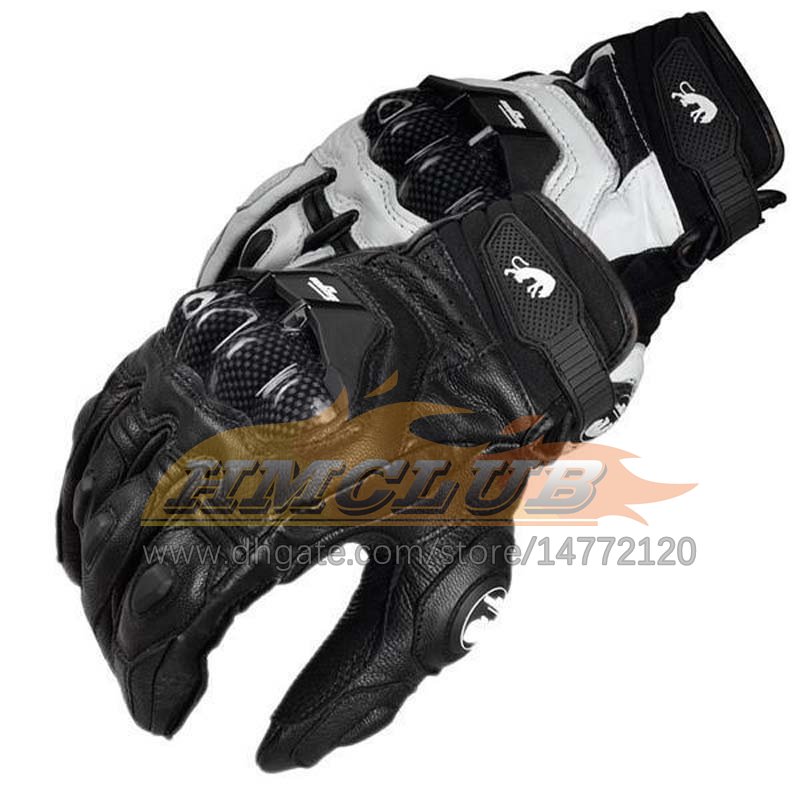 ST23 Mens Women 4 Season Driving Supertech Nero/Bianco Guanti da moto in pelle Guanti da corsa Moto Cavaliere da bici da corsa in pelle bovina