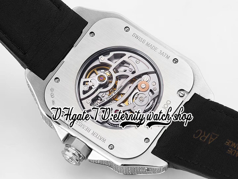 WWF WWF505014 A9611MC Automatische Mens Watch Staal Diamantkas Beer ontwerp Drie in één flip wijzerplaat Romeinse markers Lederen band 2022 Super Edition Eternity Watches