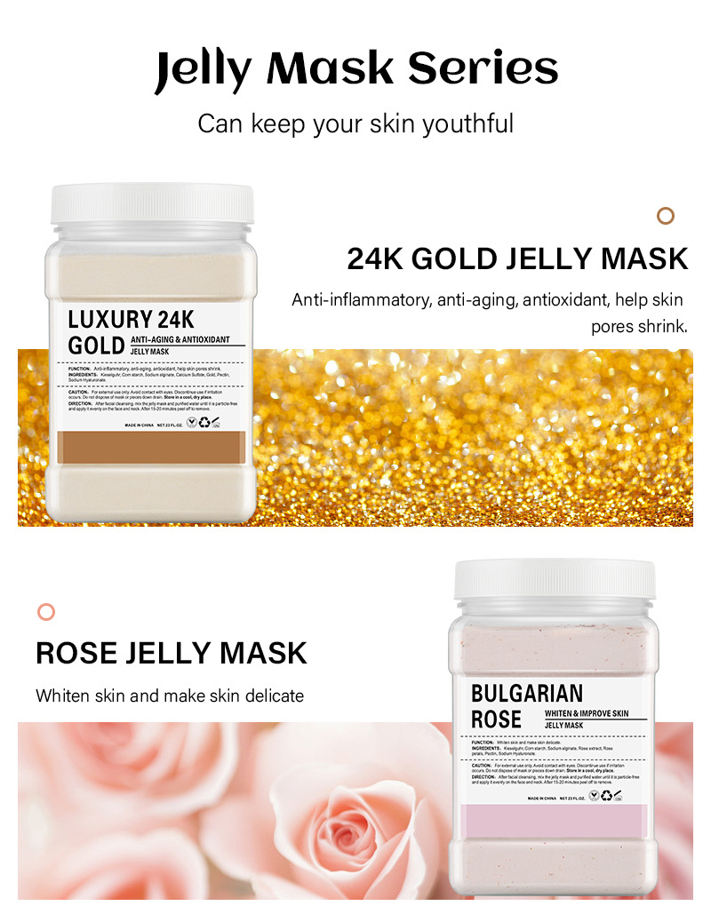650g Vampire Soft SPA Hydro Jelly Mask Powder Anti-aging Brighten Peel Off DIY Facial Mask Crystal Flower Petal Rose Masks