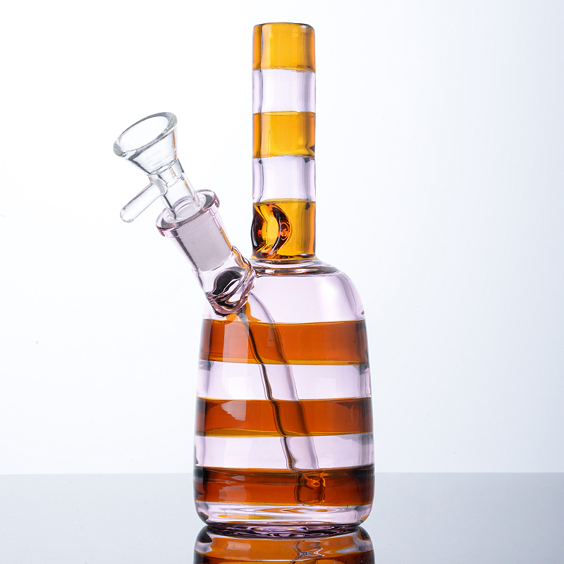 Flaskform glas bongs vattenpipa unika bong 14mm kvinnliga fogvattenledningar mini olja dab riggar bong med sk￥l och diffus downstem