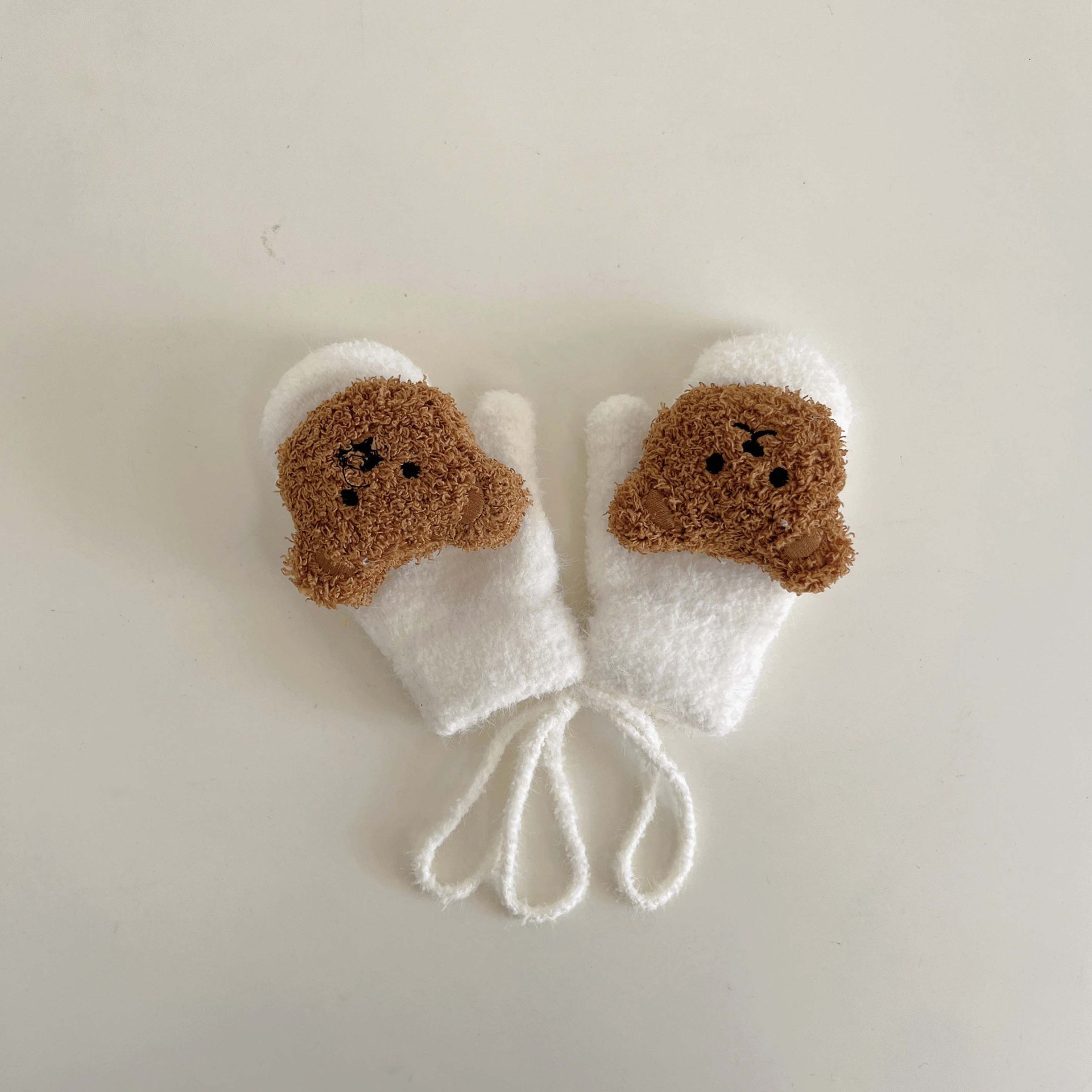 Luvas para os dedos das crianças cinco dedos luvas 14 anos Urso Baby Baby Mittens Winter Kids Warm Girl Kids Kids Criano Criança Menção de dentição grossa Handschoen 221107