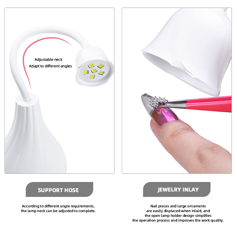 Nail Dryers Mini Led Lamp Dryer No Battery Flashlight Uv Gel Polish Fast Drying Curing Glue Manicure Tool 221107