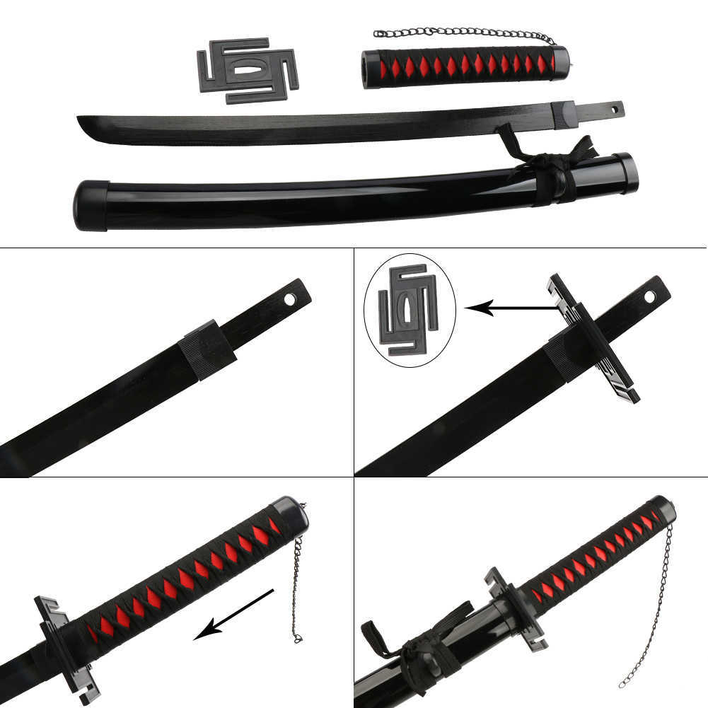 Cartoon Figures 80cm Anime Swords Kids Youth Toy Cosplay Katana BLEACH Ichigo Kurosaki Zangetsu Sword T2211082130139