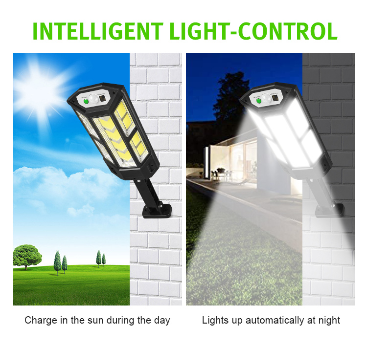 Solväggsljus utomhus 147LED/249COB Motion Sensor Waterproof IP65 Belysning för Garden Yard Street Lamps