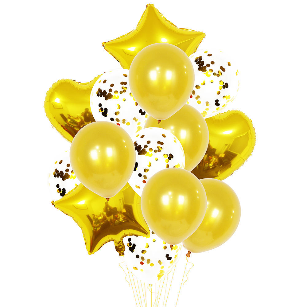 Julfestleveranser 18 tum aluminiumfilm Pearl Sequins Rose Gold Balloon Set Baby Party Decoration Holiday Layout