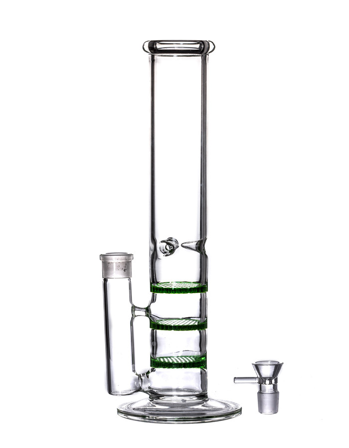 Wasserpfeifen Pink Green Comb Bong Disc Perc Gerade Röhre Glasbongs Wasserpfeife Percolator Bongs Heady Dab Rigs Bubbler