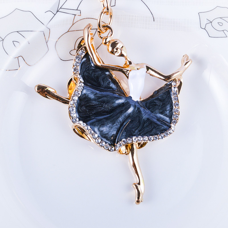 Rigiane Ballet Girl Cartoon Keychain Pendant Pending Allant Sag Car Jewelry Keychains Accessoires Diamond Creative Gift