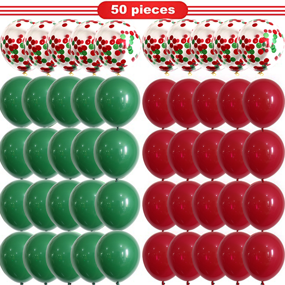 Kerstfeestbenodigdheden Red Green Confetti Ballon Set Merry Christmas Decorations