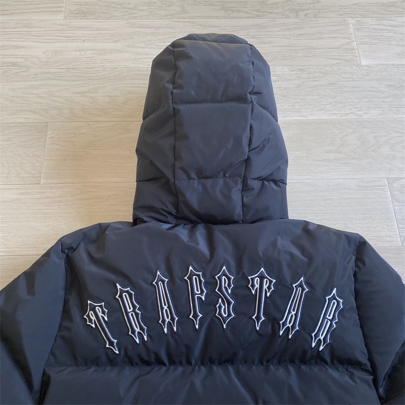 2023 Kurtki męskie Winter Men Trapstar Jacket AW20 Irongate z kapturem Kobiety Kobiety ciepłe vintage krótkie najwyższej jakości haftowany płaszcz z napisem