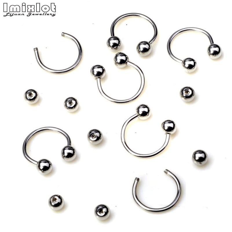 Navelklockknapp ringer 4590 st blandade stilar Rostfritt stål Ögonbryn Belly Lip Tongue Nose Piercing Bar Ring LaBret Barbell Tunnel Body Jewelry 221107