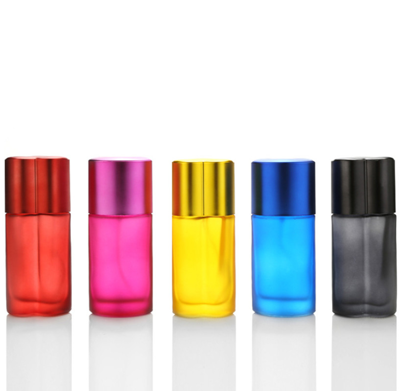 40 ml Originalité Lèvres Rouges Bouteille Givrée Coloré Épais Verre Bouteilles De Parfum Voyage Rechargeable