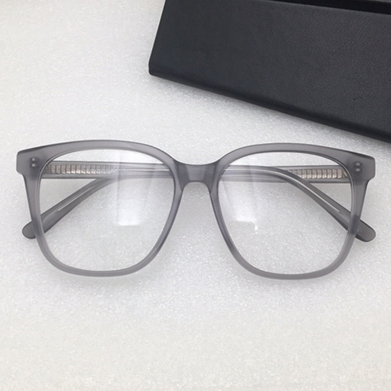 Cadre de lunettes Bigrim de planche carrée de qualité pour femmes 53-16-145 Ligne légère en lin en gris clair Eyewear Fullrim pour les lunettes de prescription complète