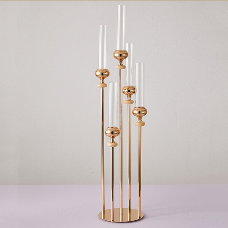 Металлические подсвечники 8 головы Candelabra Candle Holders Stands Wedding Table Centerseces Road Lead Decor