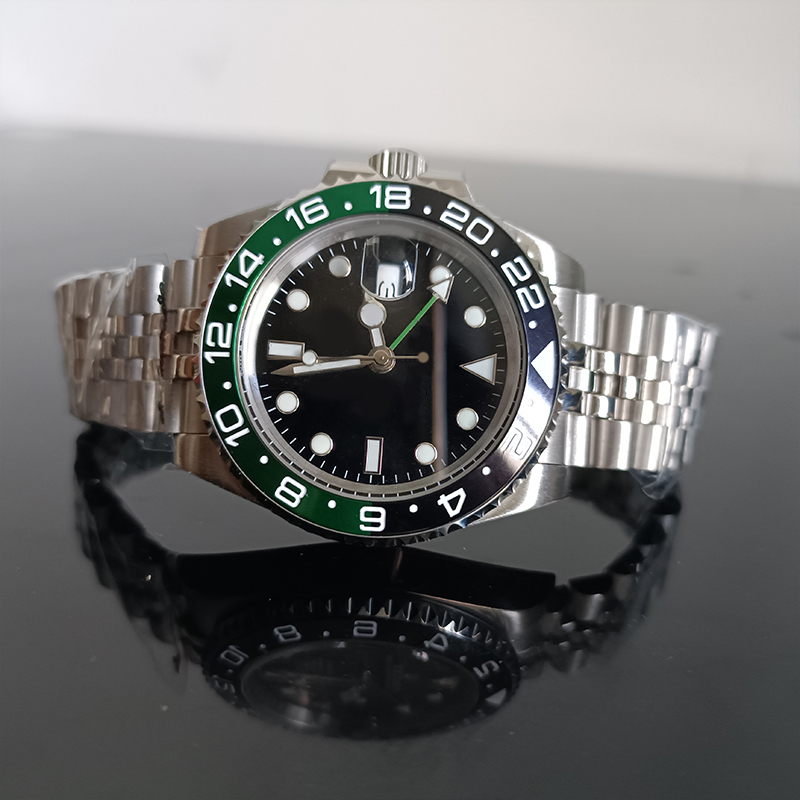 남성 시계 시계 왼쪽 세라믹 40mm 다이얼 자동 이동 904L 스테인리스 스틸 자동 캘린더 Sapphire Mirror Classic Luminous283L