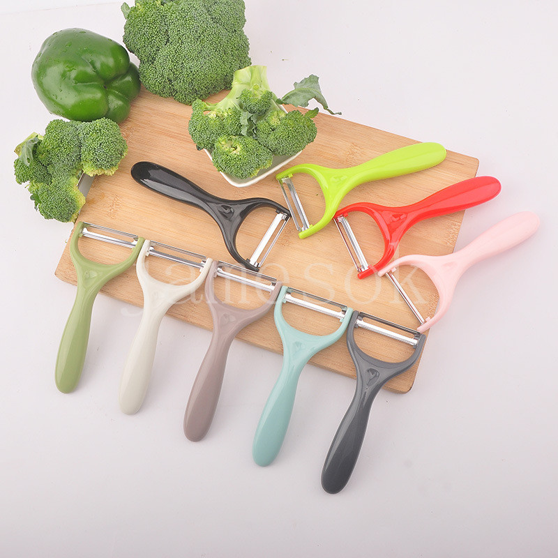 Овощечистка из нержавеющей стали, инструменты для фруктов и овощей, многофункциональная пластиковая ручка, ножи для очистки фруктов, дыни de906
