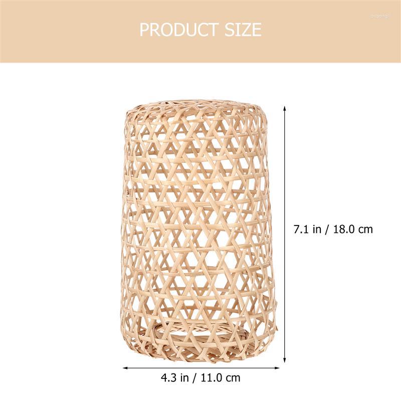 Pendant Lamps Shade Lamp Light Rattan Wicker Shades Woven Ceiling Cover Chandelier Lampshade Wall Drum Table Hanging Sconce Bulb271e