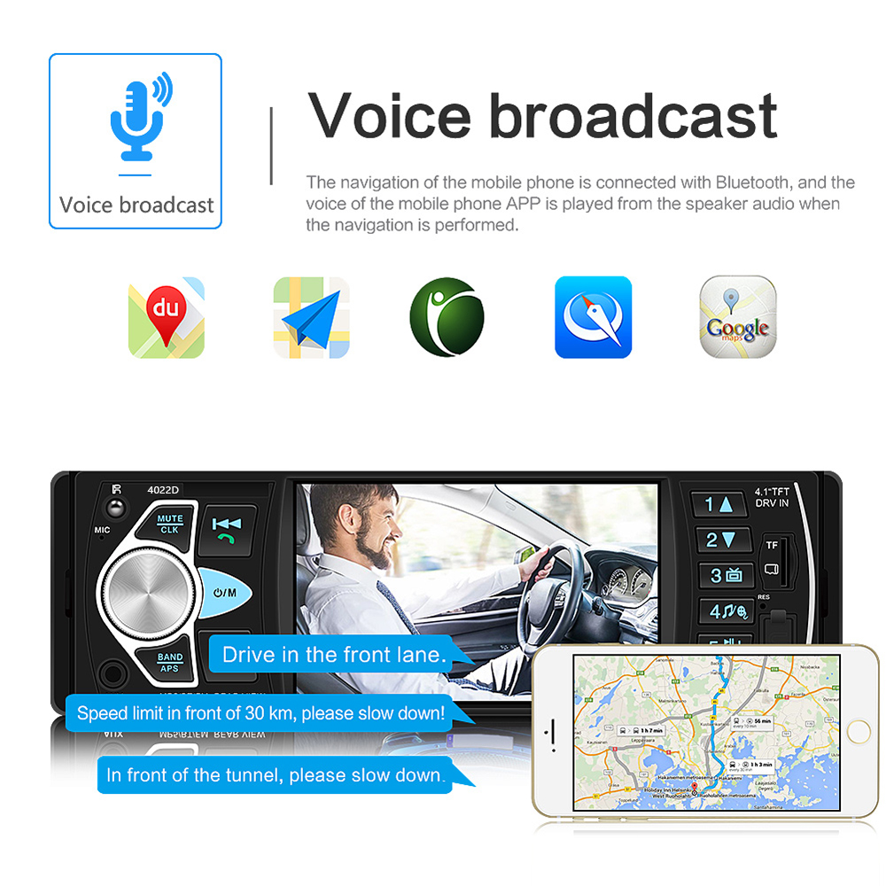 1 Din Car Radio Touch Screen da 4,1 pollici Audio Audio Car Stereo MP5 Bluetooth USB FM Camera Multimedia Player