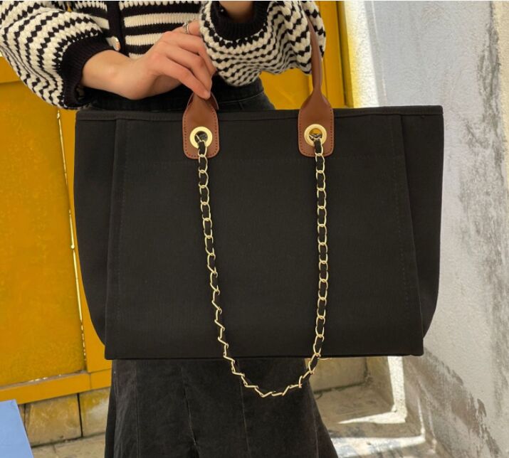 bHigh-end New Canvas Large Capacity Tote Women Shoulder Bag Cloth Shopper Bags Literary Fan Letter Pearl Big Shopping Bags2944