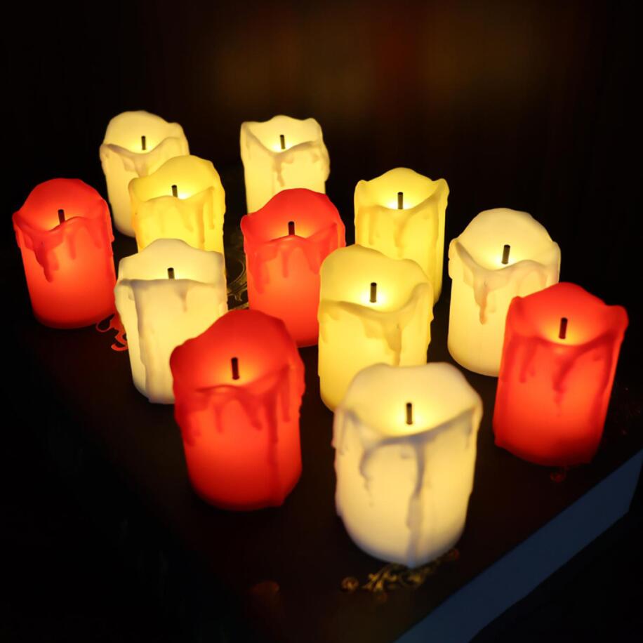 Noël Flameless LED Bougie Lumières Décoration De Fête Lumineux À Piles Lumière De Thé Avec Des Flammes Réalistes De Noël De Vacances De Mariage Décor À La Maison