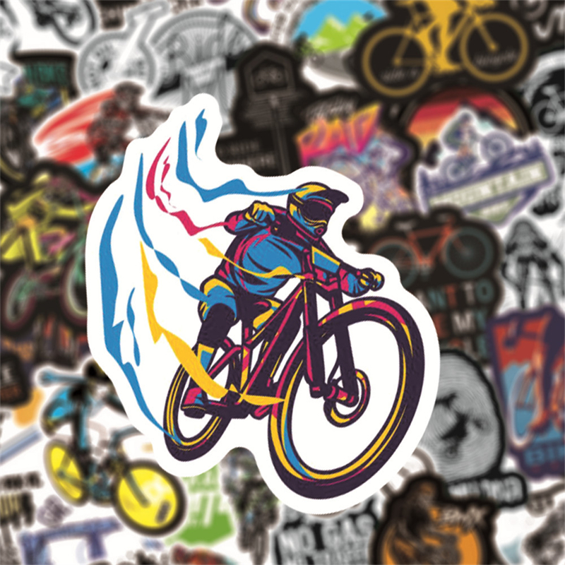 50 autocollants de graffiti de vélo de saleté de montagne en plein air valise tige de moto grand livre étanche autocollants de bricolage